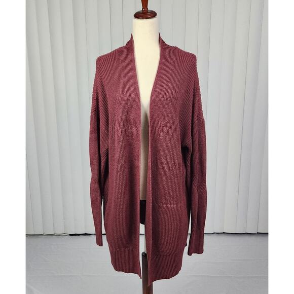 Lululemon Cashlu Sweater Wrap Cardigan Heathered Mulled Wine Size M/L - Picture 1 of 10